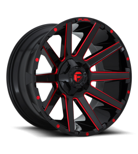 22x10 Fuel Off-Road Wheels | 1 piece D643 CONTRA 5x139.7/5x150 GLOSS BLACK RED TINTED CLEAR -18 Offset (4.79 Backspace) 110.1 Centerbore | D64322007047