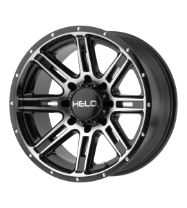 18x9 Helo Wheels HE900 5x139.7 Gloss Black Machined 0 Offset (5.00 Backspace) 78 Centerbore | HE90089085500
