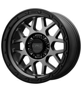 18x8.5 KMC Wheels KM535 GRENADE OFF-ROAD 6x135 Matte Gray Matte Black Lip 0 Offset (4.75 Backspace) 87.1 Centerbore | KM53588563400
