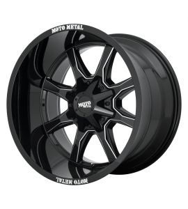 17x8 Moto Metal Off-Road Wheels MO970 Blank/Special Drill Gloss Black With Milled Spoke & Moto Metal On Lip 0 Offset (4.50 Backspace) 72.6 Centerbore | MO970780003B00