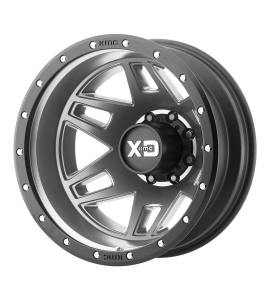 20x7.5 XD Off-Road Series by KMC Wheels XD130 MACHETE DUALLY 8x210 Matte Gray Black Ring -152 Offset (-1.73 Backspace) 154.3 Centerbore | XD130275894152N