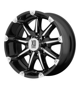 18x9 XD Off-Road Series by KMC Wheels XD779 BADLANDS 6x139.7 Gloss Black Machined -12 Offset (4.53 Backspace) 106.25 Centerbore | XD77989068312N