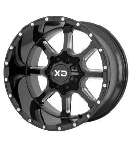 22x12 XD Off-Road Series by KMC Wheels XD838 MAMMOTH 8x170 Gloss Black Milled -44 Offset (4.77 Backspace) 125.5 Centerbore | XD83822287344N