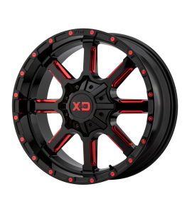 20x9 XD Off-Road Series by KMC Wheels XD838 MAMMOTH 8x170 Gloss Black Milled With Red Tint Clear Coat 18 Offset (5.71 Backspace) 125.5 Centerbore | XD83829087918