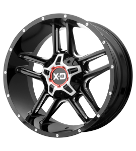 20x12 XD Off-Road Series by KMC Wheels XD839 CLAMP 8x170 Gloss Black Milled -44 Offset (4.77 Backspace) 125.5 Centerbore | XD83921287344N