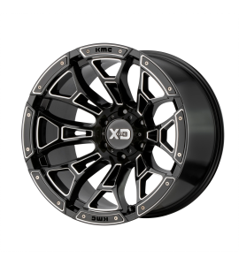 20x12 XD Off-Road Series by KMC Wheels XD841 BONEYARD 8x170 Gloss Black Milled -44 Offset (4.77 Backspace) 125.5 Centerbore | XD84121287344N