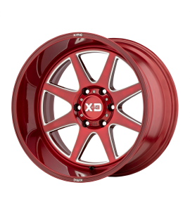 22x10 XD Off-Road Series by KMC Wheels XD844 PIKE 5x127 Brushed Red With Milled Accent -18 Offset (4.79 Backspace) 71.5 Centerbore | XD84422050918N